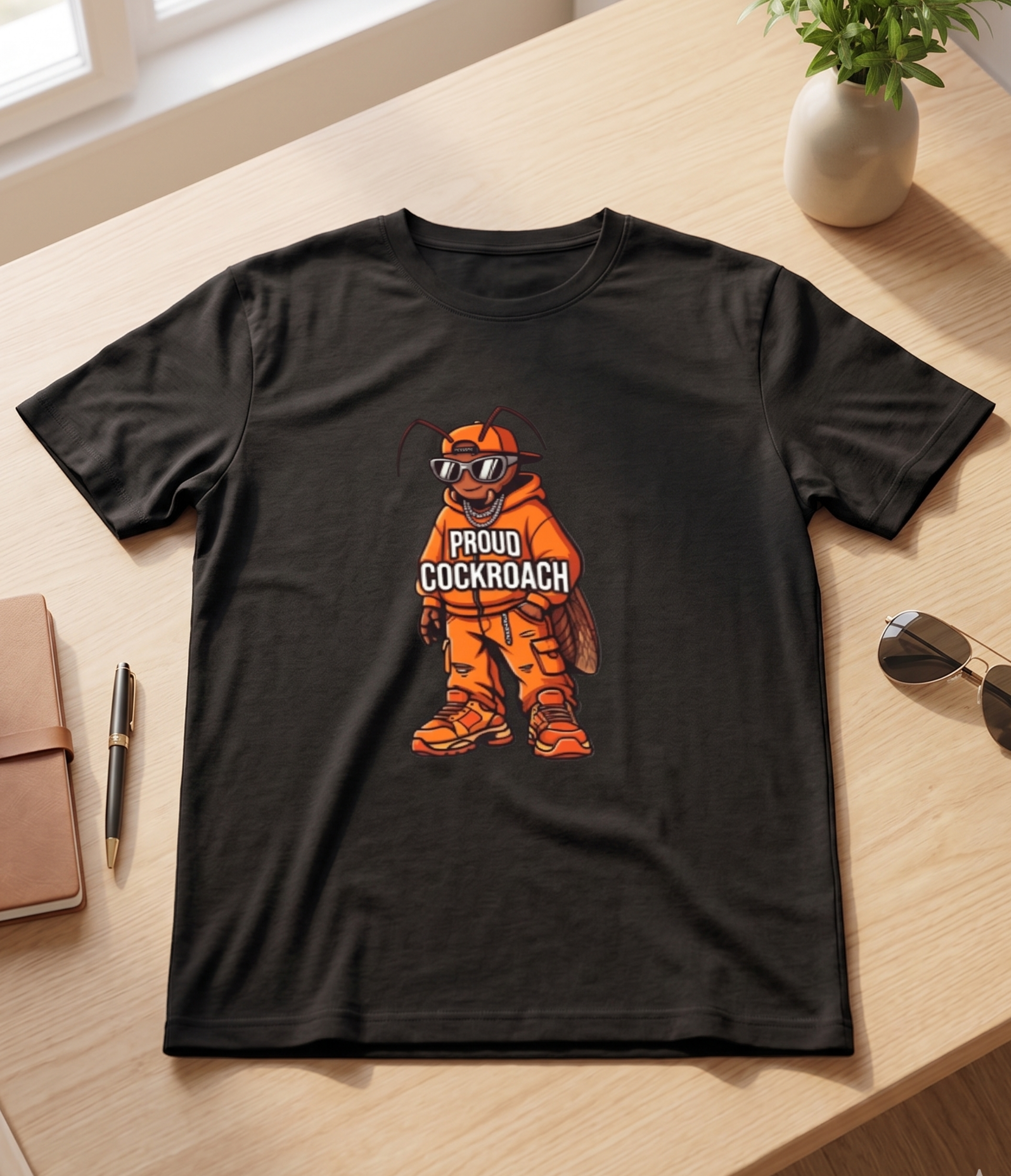 Proud Cockroach | Regular Fit T-Shirt - Black