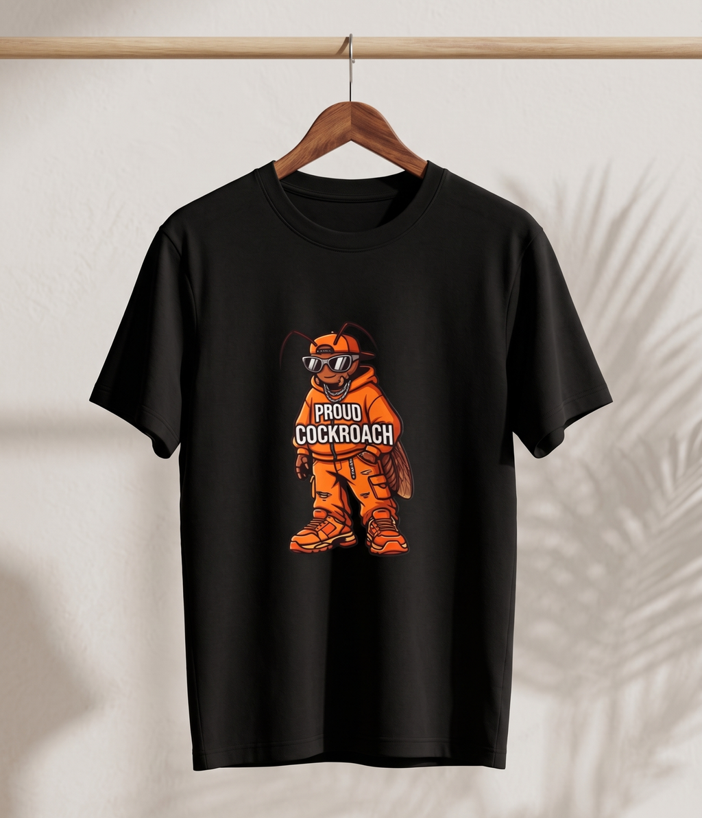 Proud Cockroach | Regular Fit T-Shirt - Black