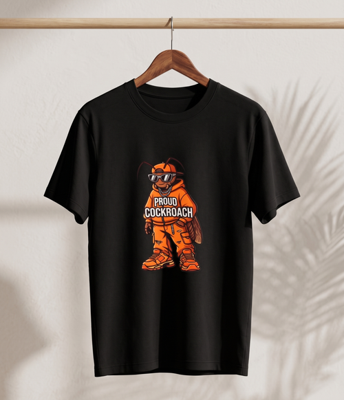 Proud Cockroach | Regular Fit T-Shirt - Black